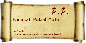 Parotzi Patrícia névjegykártya